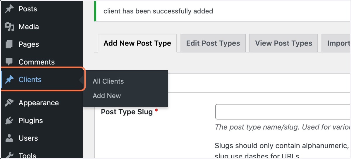 Click on Clients