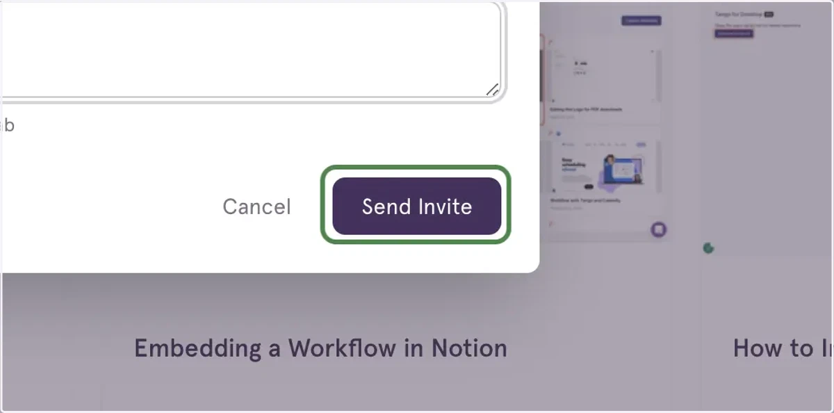 Click on " Send Invite"