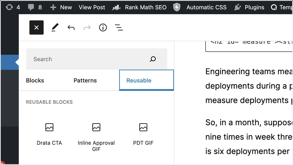 Click on Reusable