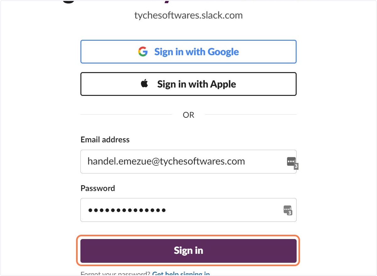 Click on Sign in