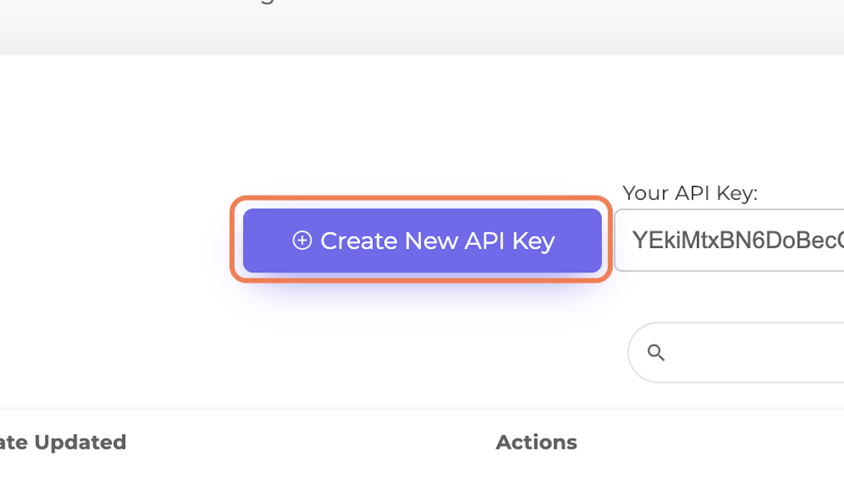 Click on "Create New API Key"