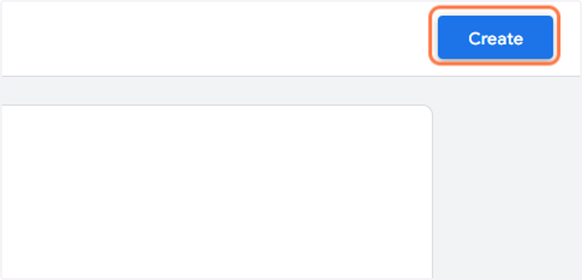 Click on Create