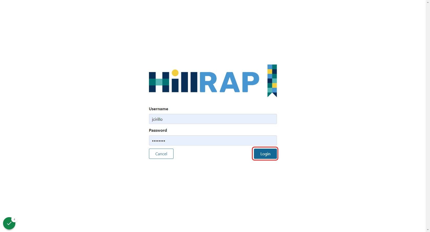Type in username and password and select Login.