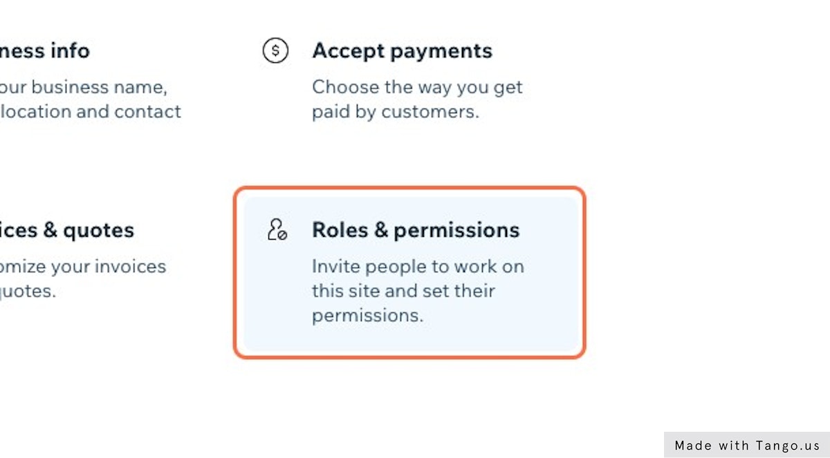 Click on Roles & permissions…