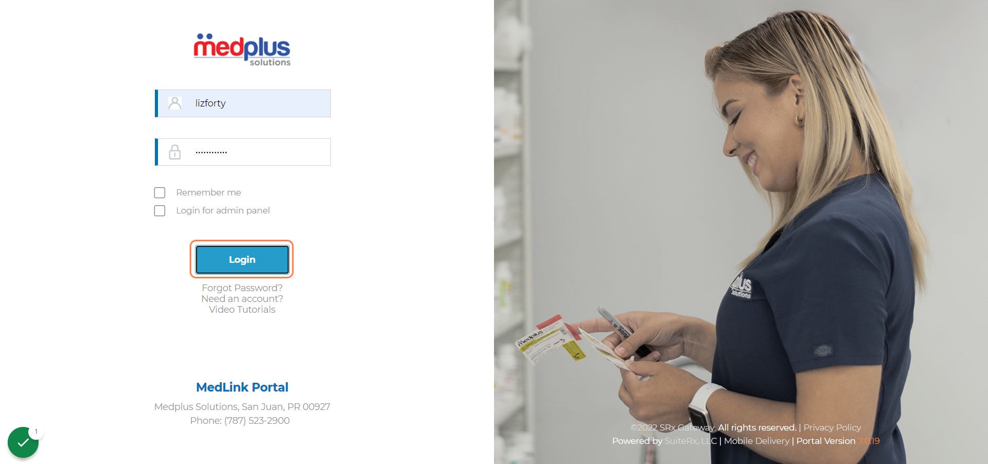 Click en Login