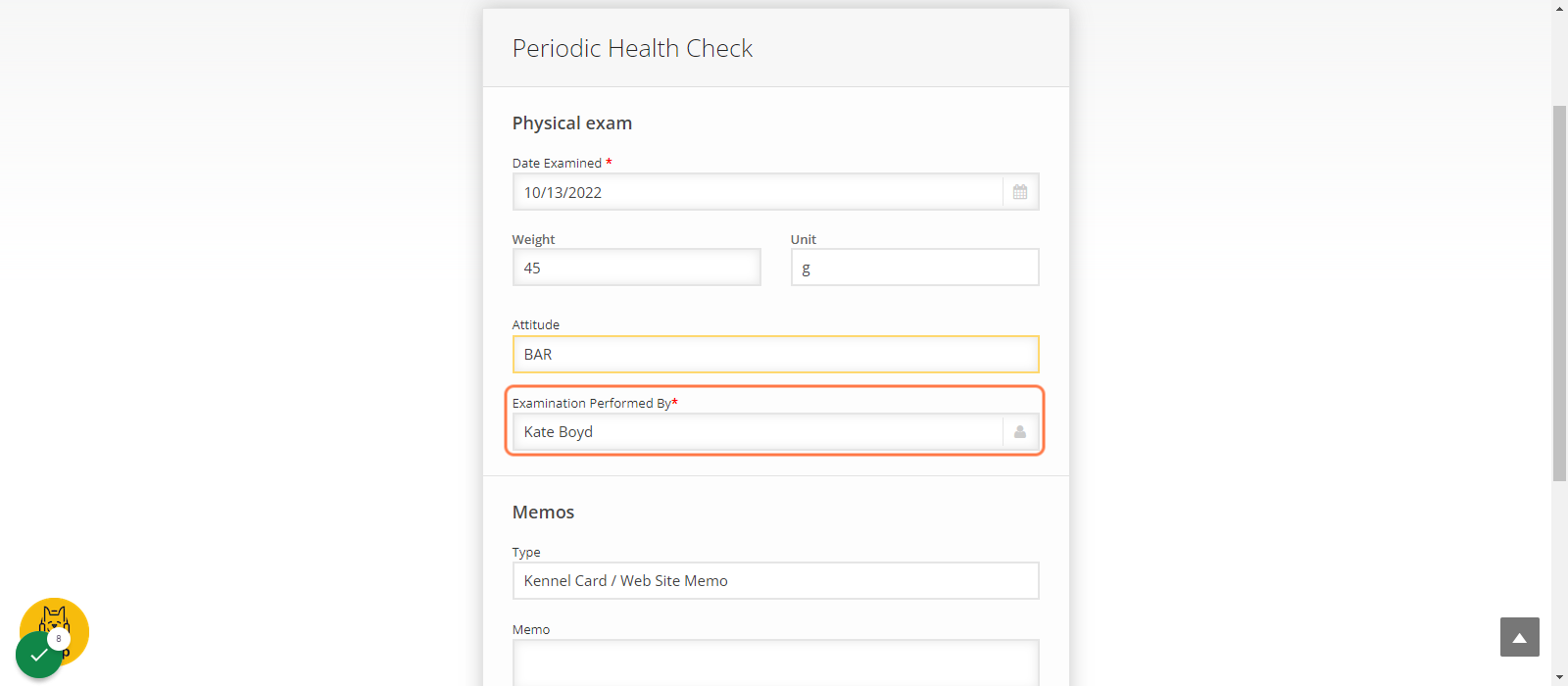 Select their presenting attitude / behavior at time of weight in