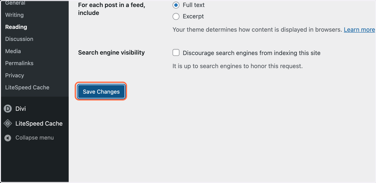 Make sure Home page and blog page are correct then Click on submit
