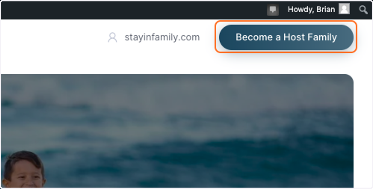 Click on "Become a Host Family"