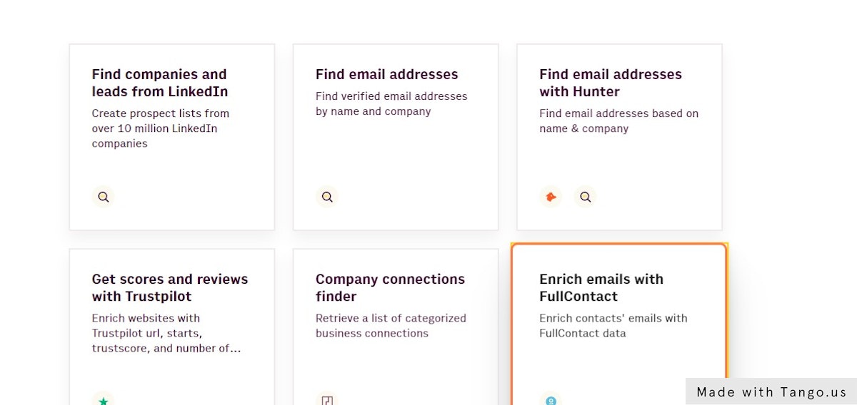 Signup for Go to rows.com and Click on "Enrich emails with FullContact " template
