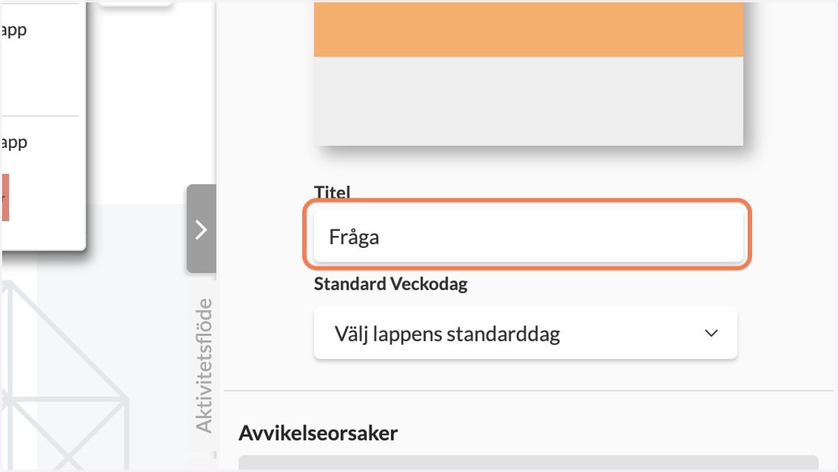 Klicka på textrutan under Titel för att ändra vad du vill att lapptypen ska heta
