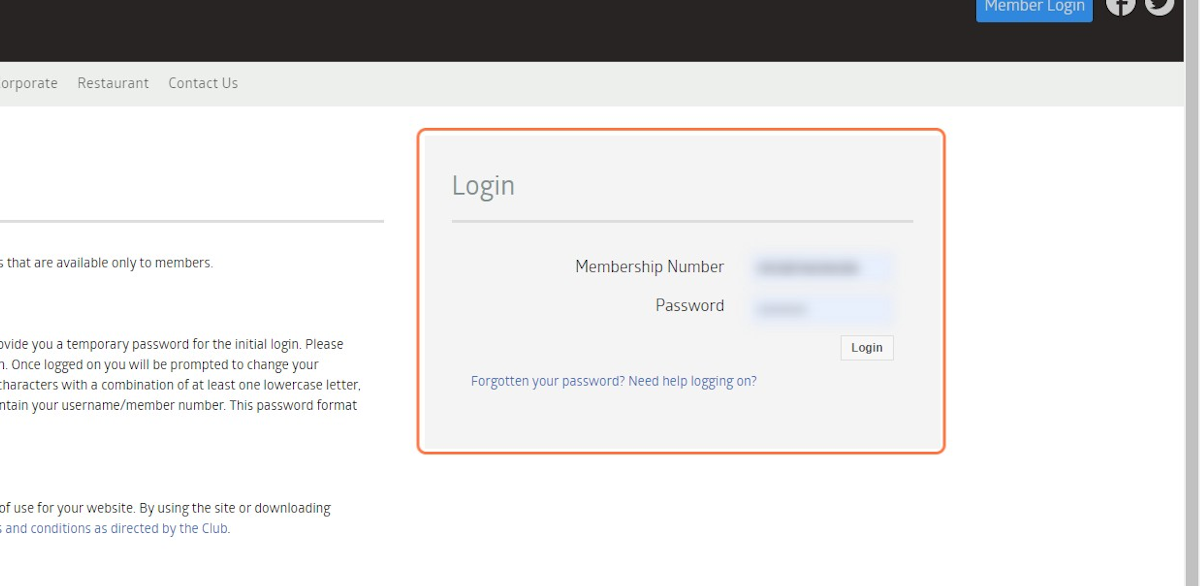 The password is now updated and the member can login with their new credentials