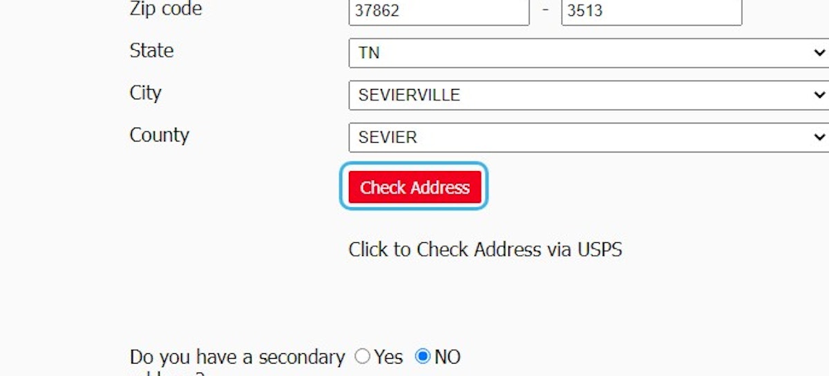 Here you can edit the address and then validate