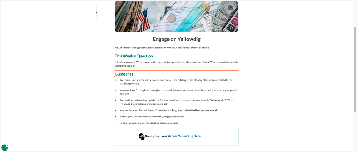 Module Component 2: "TILT" framework utilized to make transparent discussion board guidelines