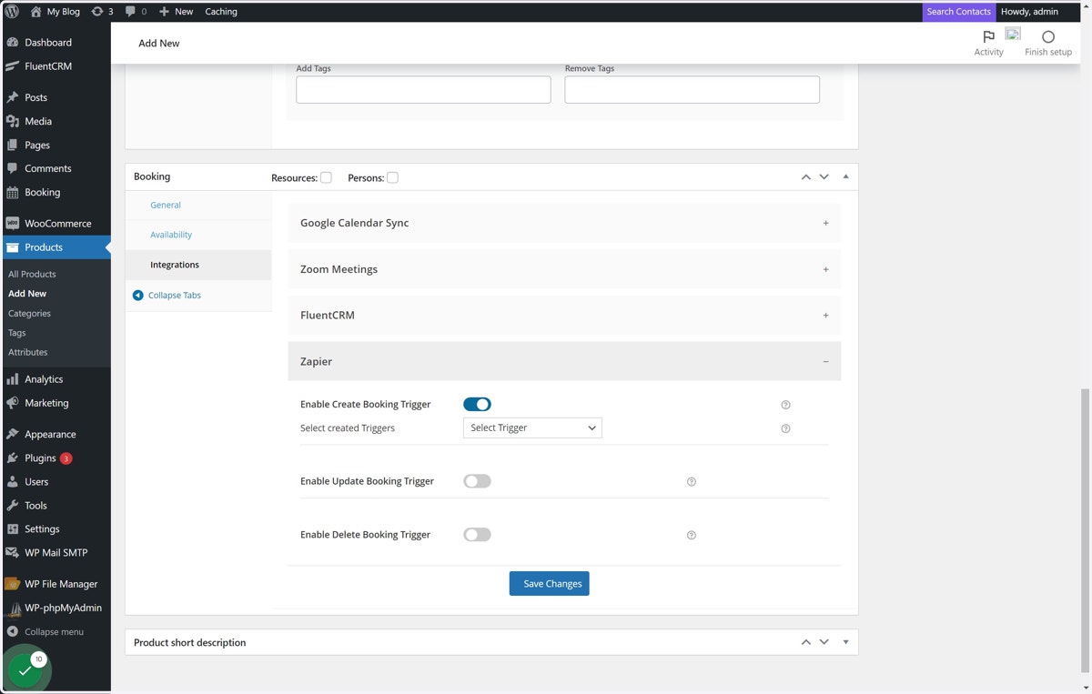 Enable the Trigger based on its configuration on Zapier. In this case, we have used Create Booking Trigger.
