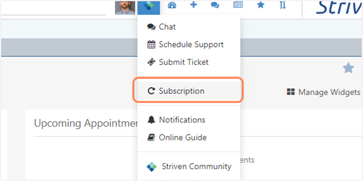 Click on Subscription
