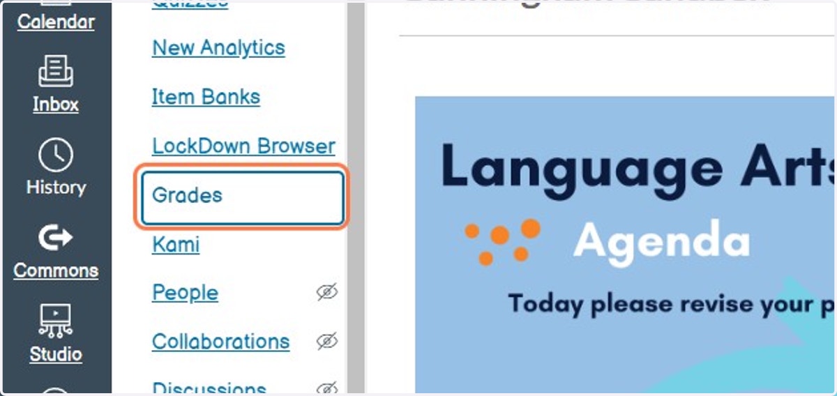 Click on Grades