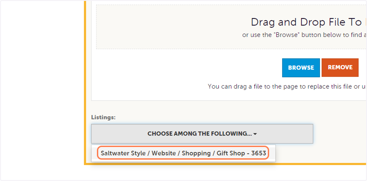 Choose the business listing you want to assign the photo.