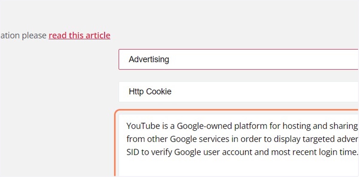 This cookie was categorised as Advertising