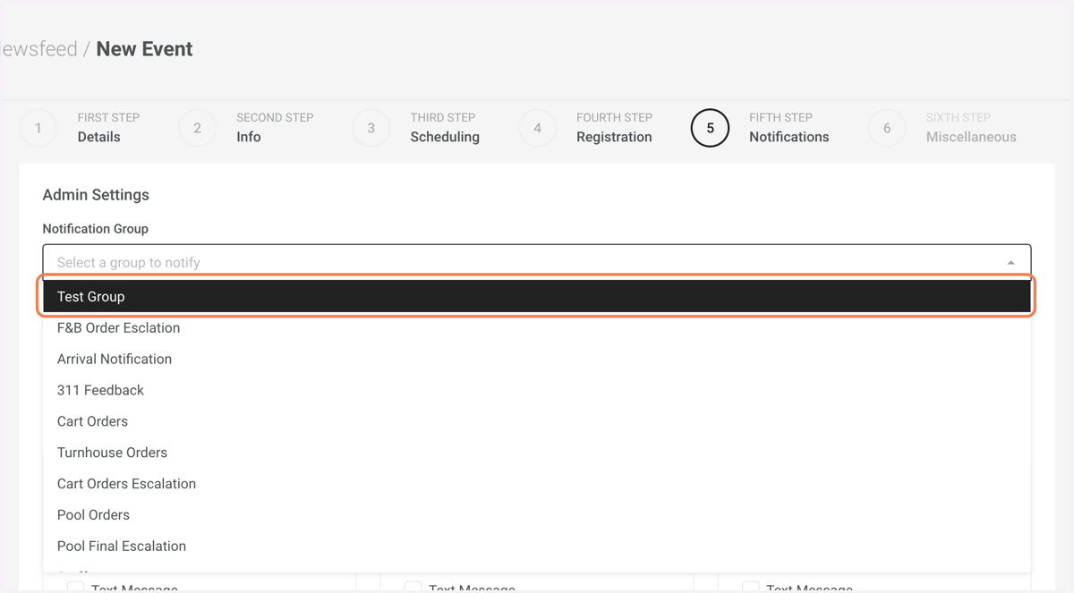 Select notification group.