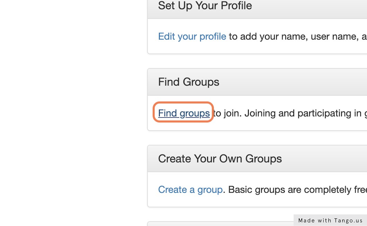 Click on Find groups