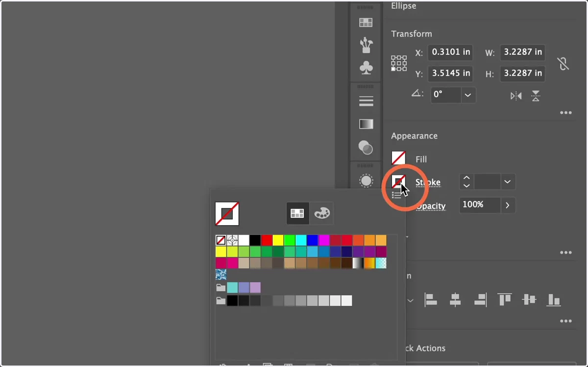 Give your shape an outline by selecting 'Black' from the Stroke menu