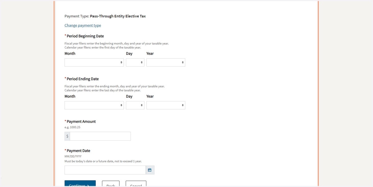Enter Period Beginning and Ending Date