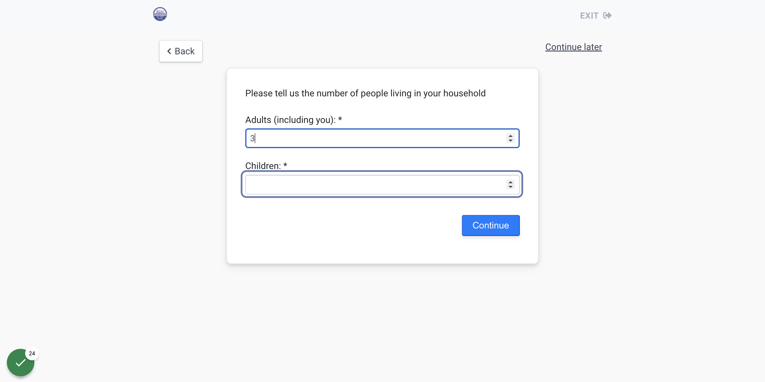 Enter your Household Information