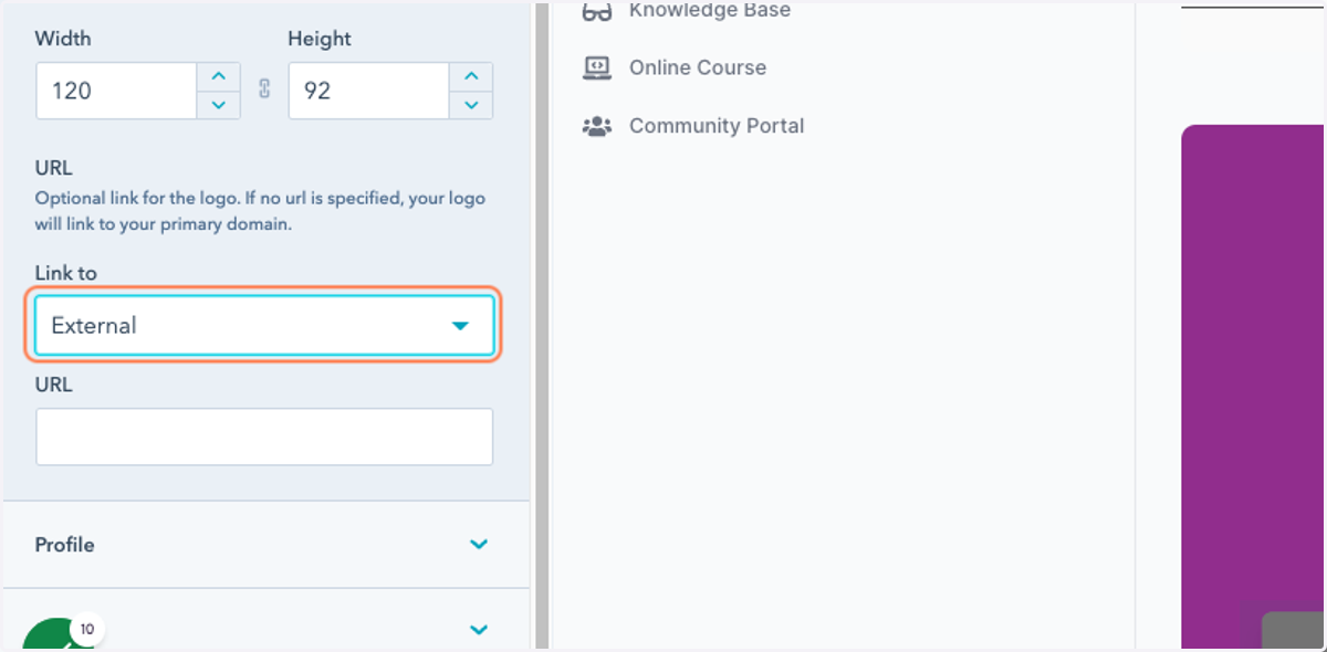 Click on link to to set link type