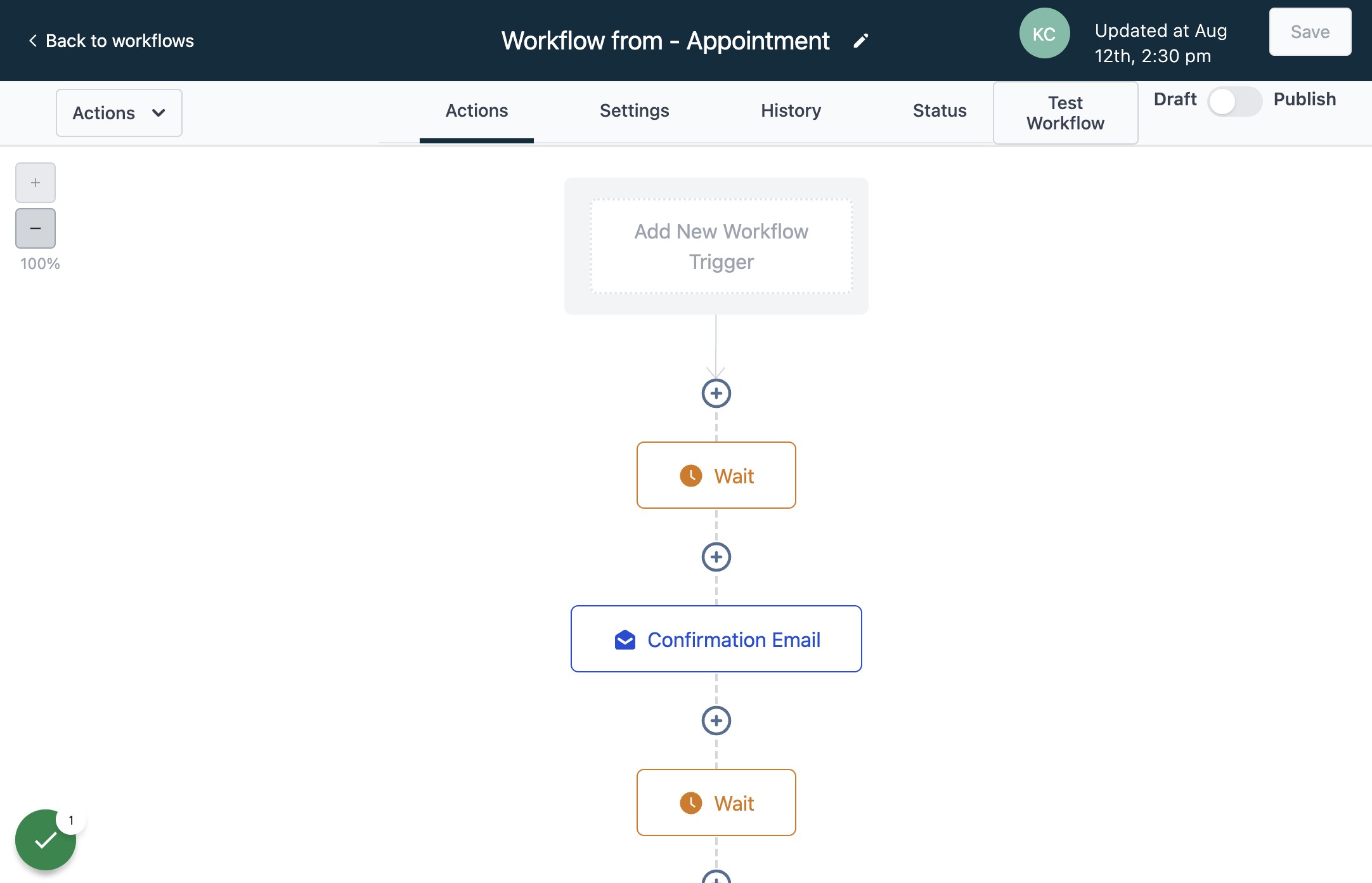 Click on Add New Workflow Trigger