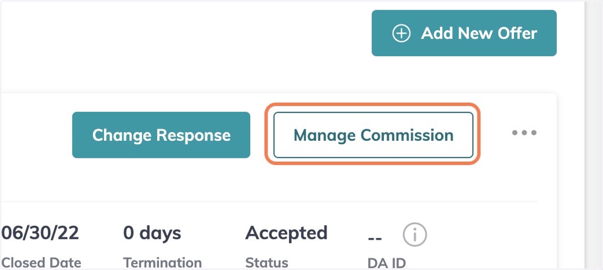 After you click on "Accept" - Click on the Manage Commission Button that appears