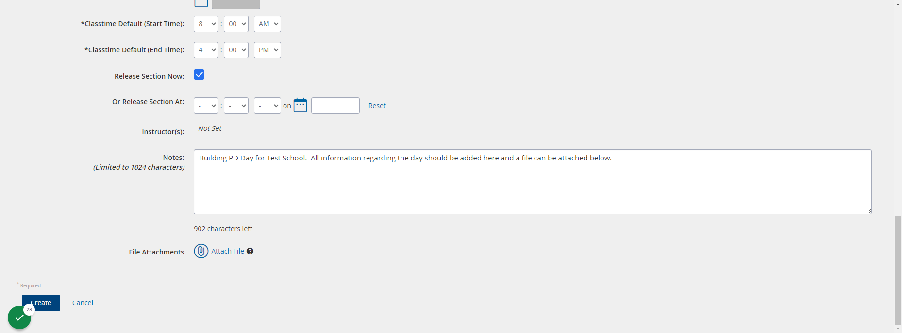 Click on Create