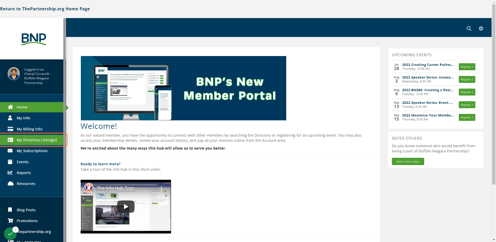 Click on My Directory Listing(s)