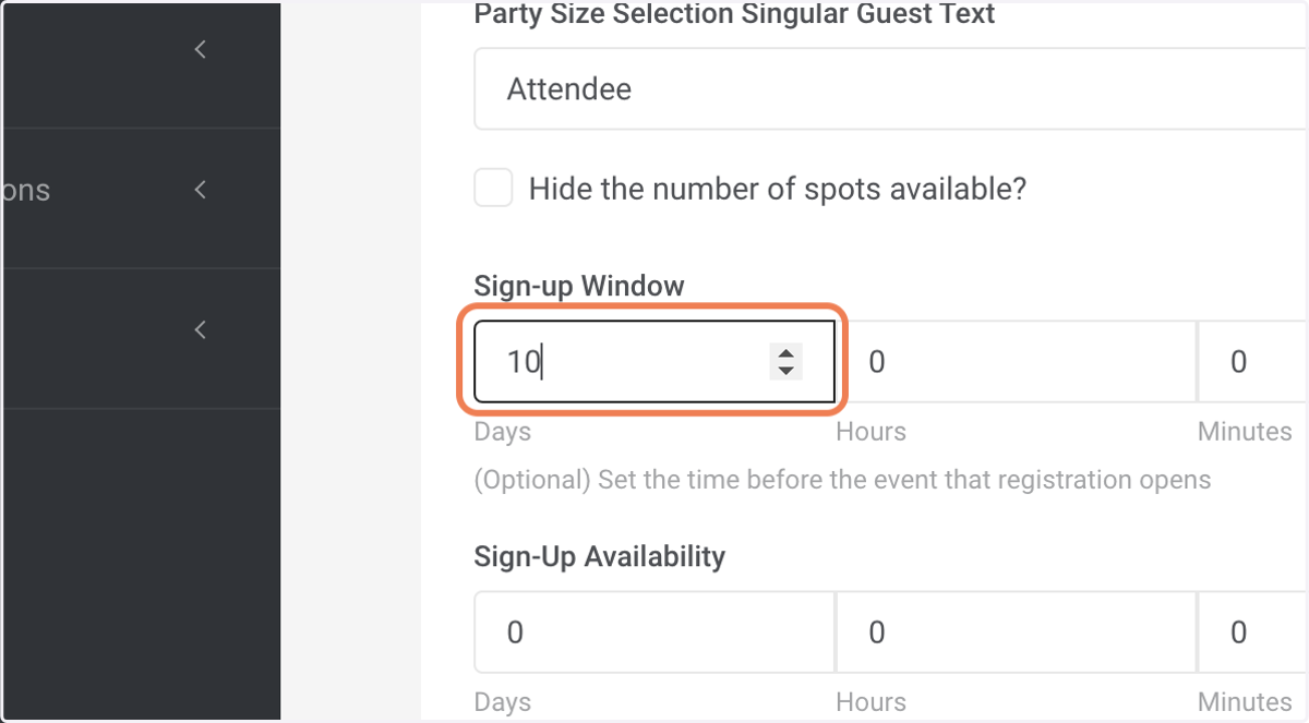 Enter Sign-up Window.