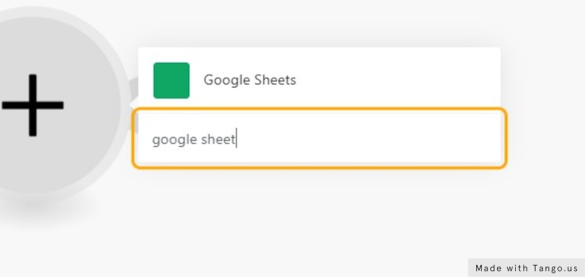 Type "google sheet"