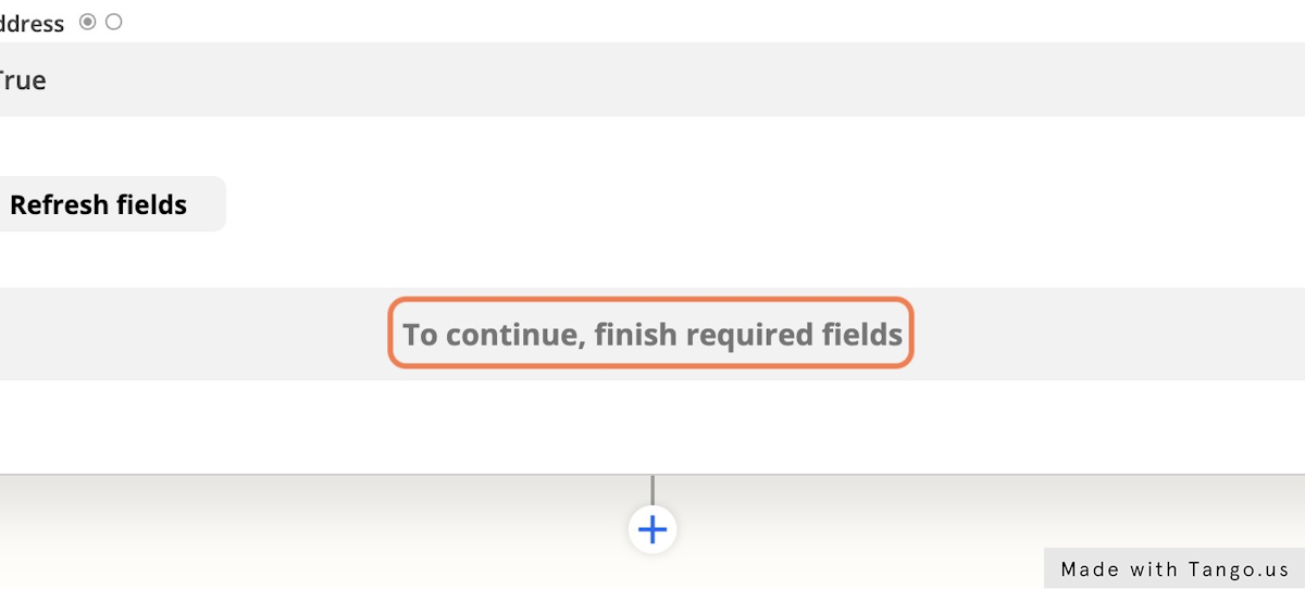 Once you've designated all of your fields, you'll click continue and the Zap will be created