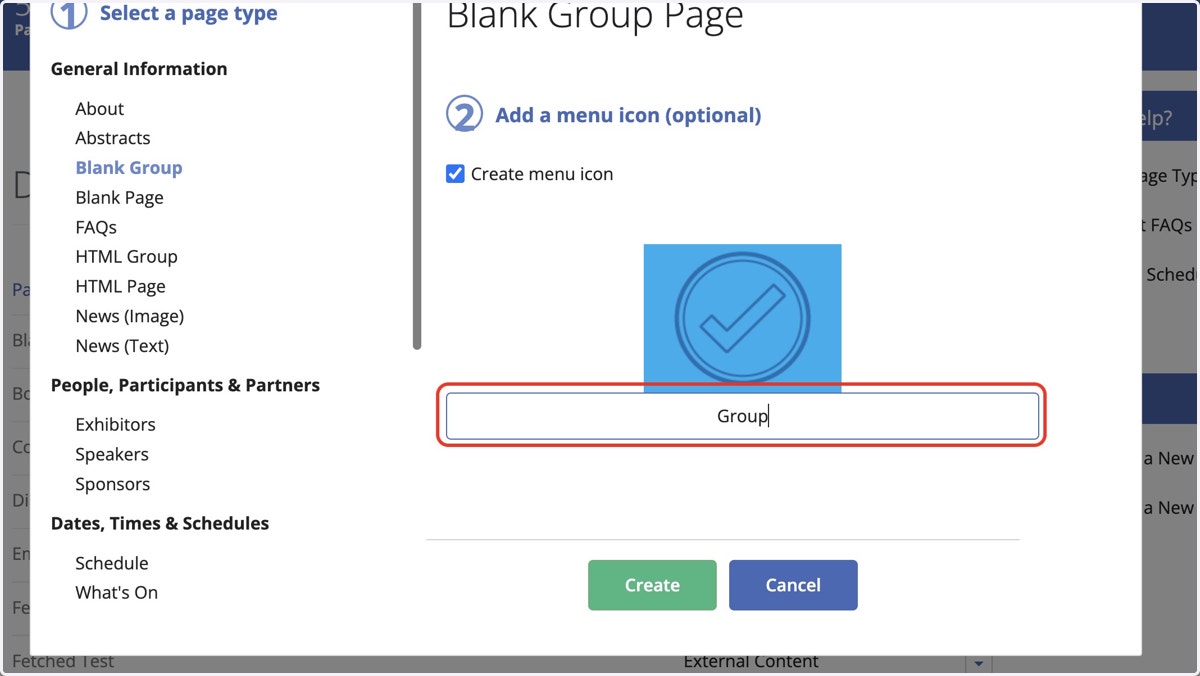 Type group name