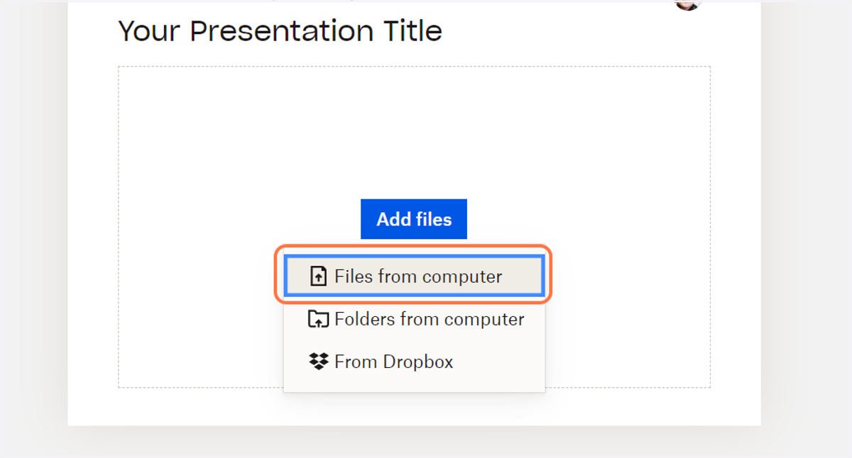 Select Upload Option