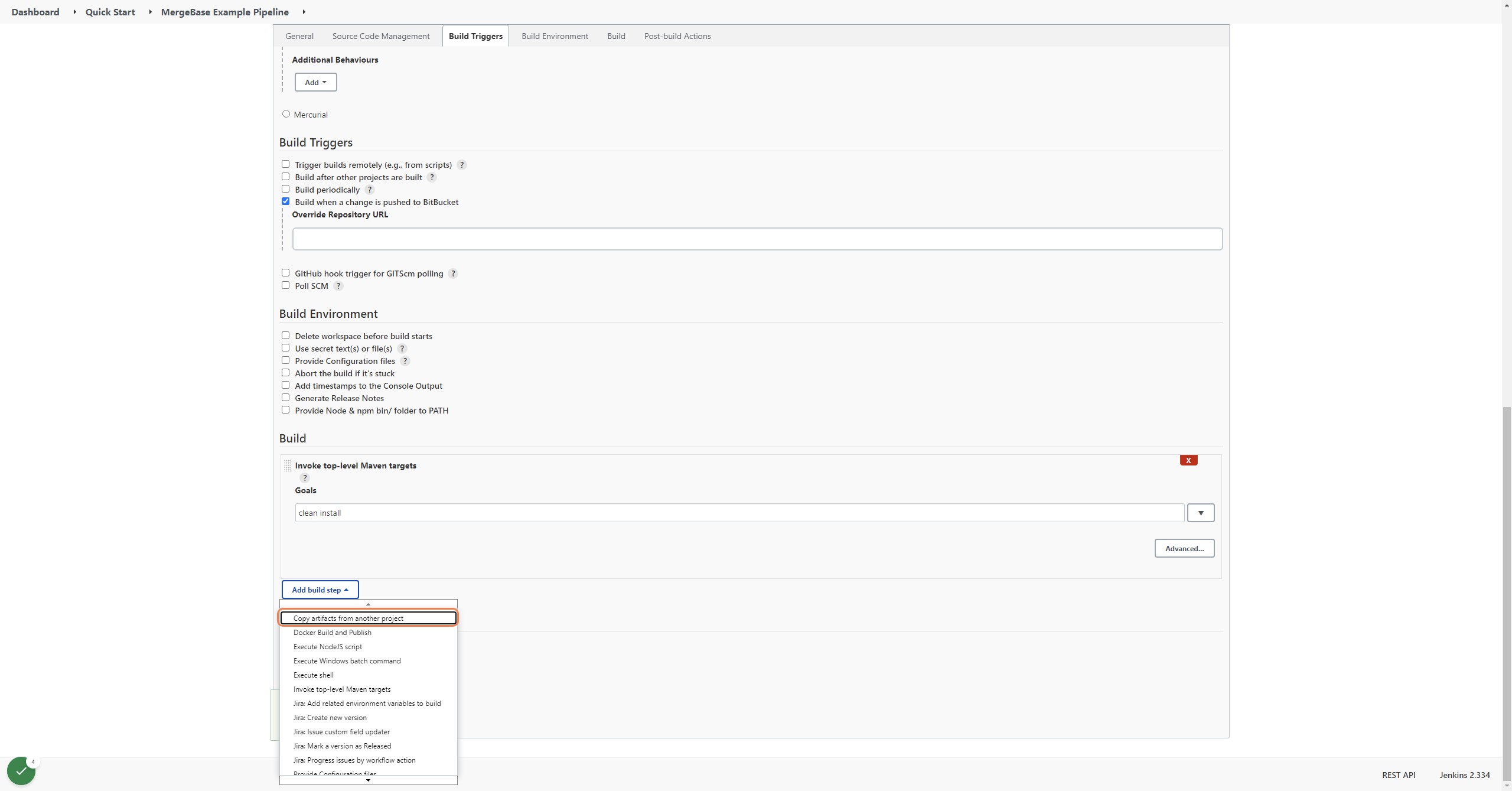 Click on Add build step