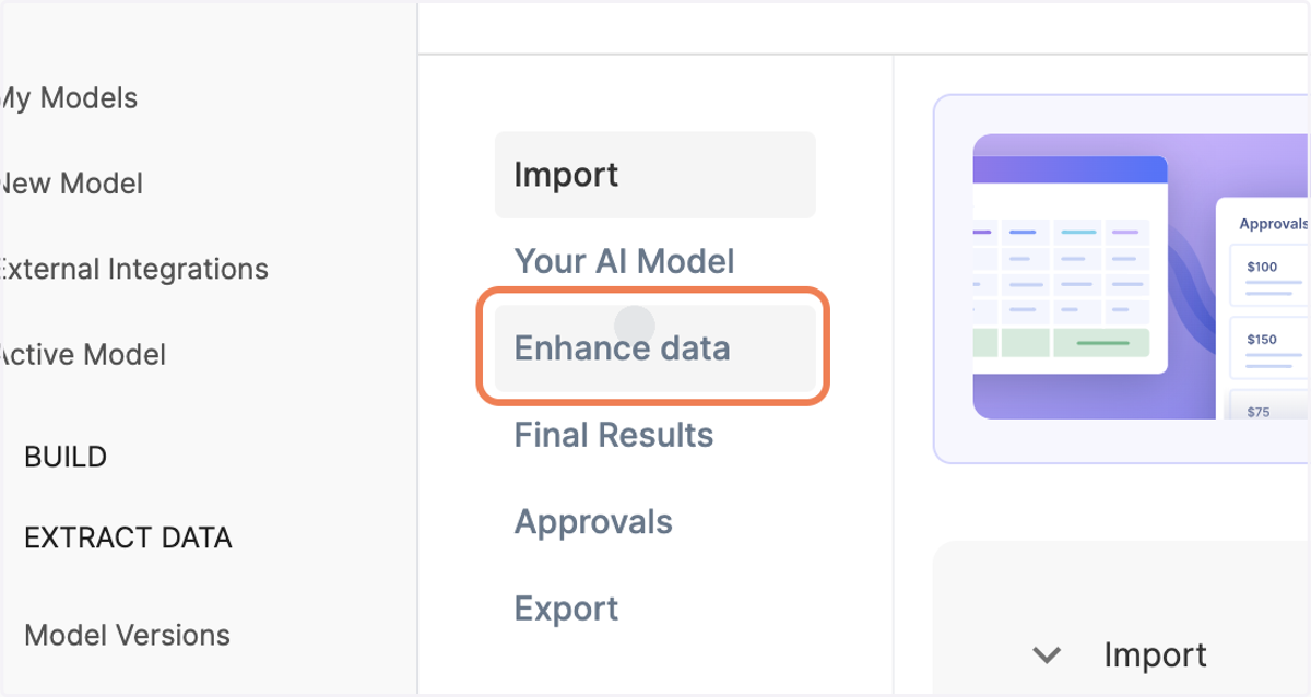 Click on Enhance data