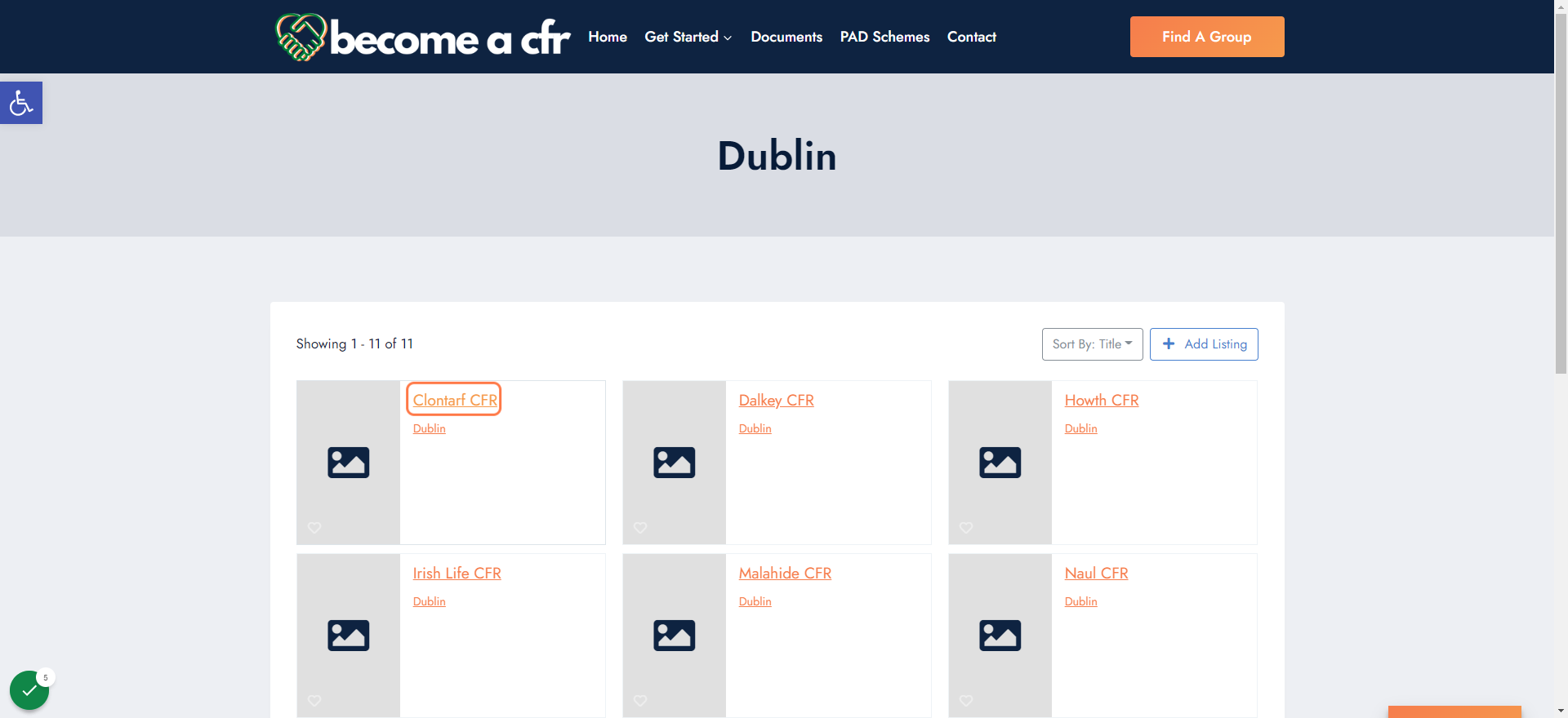 Click on Clontarf CFR ( for example )