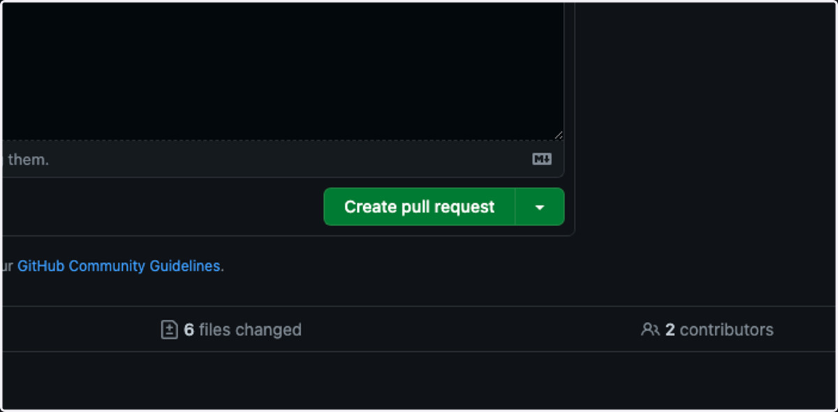 Click on Create pull request