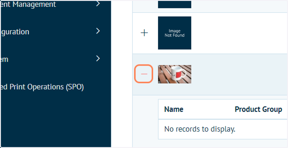 Click '+' next to the product requiring the attribute