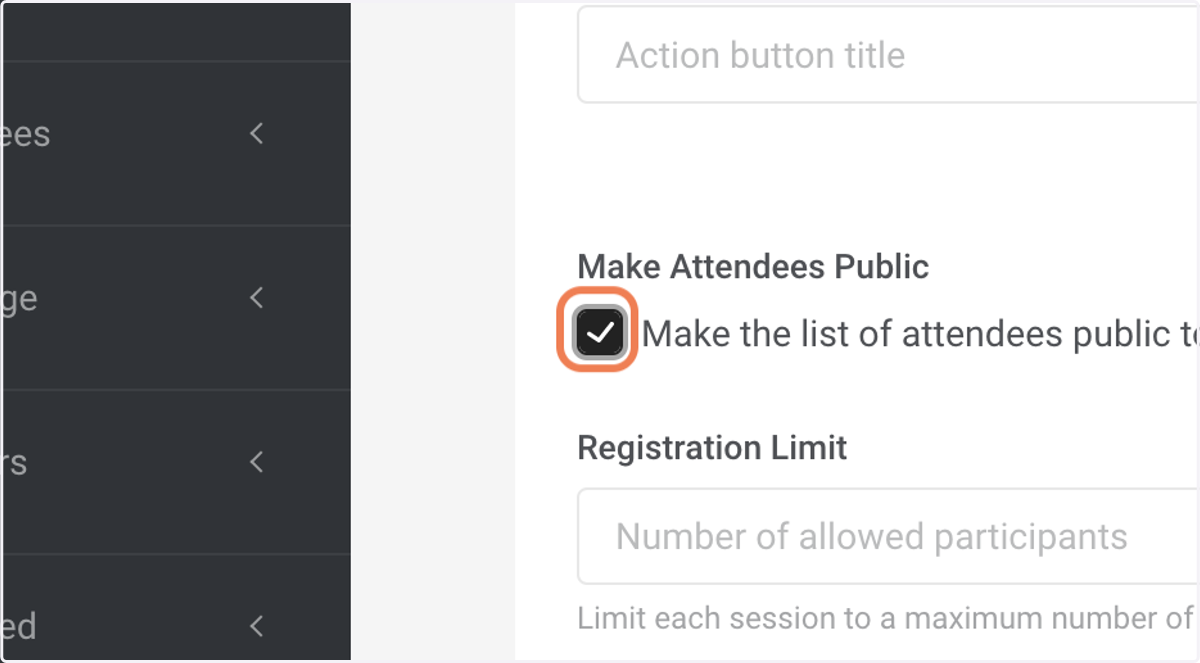 Check Make the list of attendees public to members of the club?
