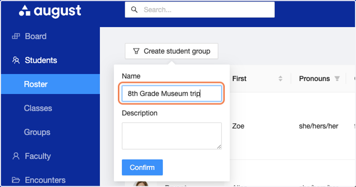 Type a name for the group