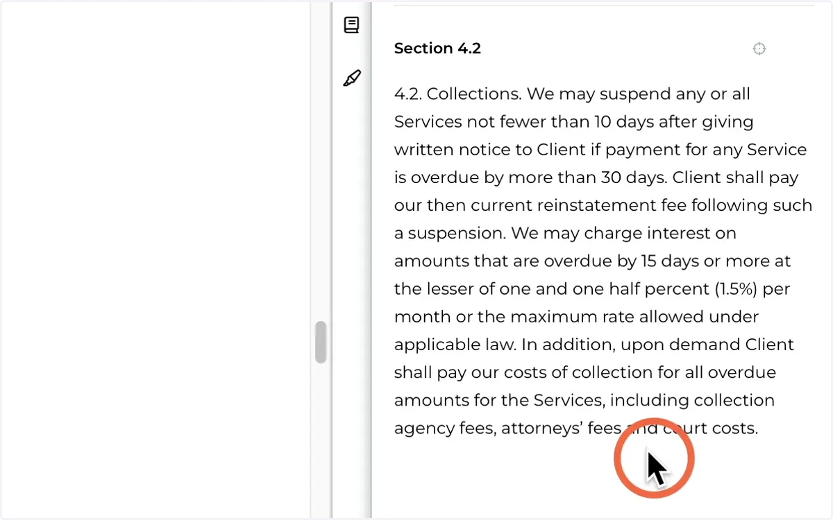 Purple - Section 4.2 is pulled up for us