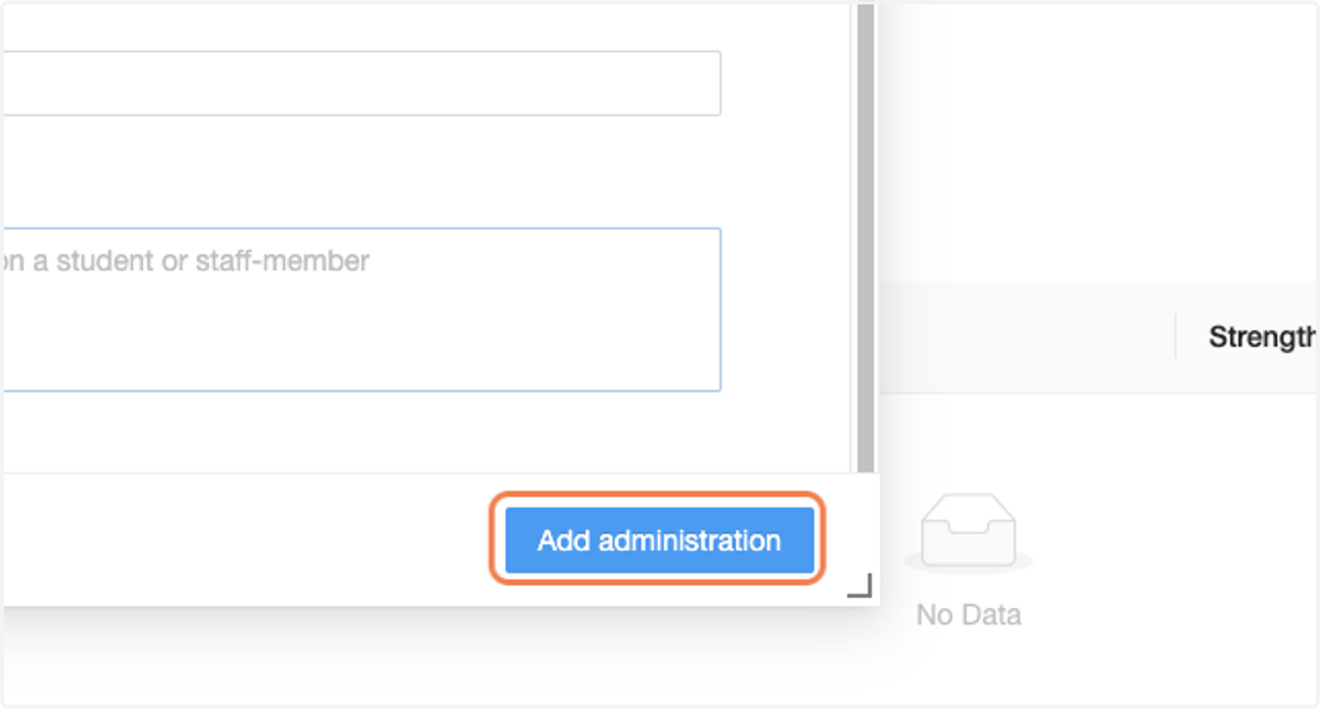 Click on Add administration