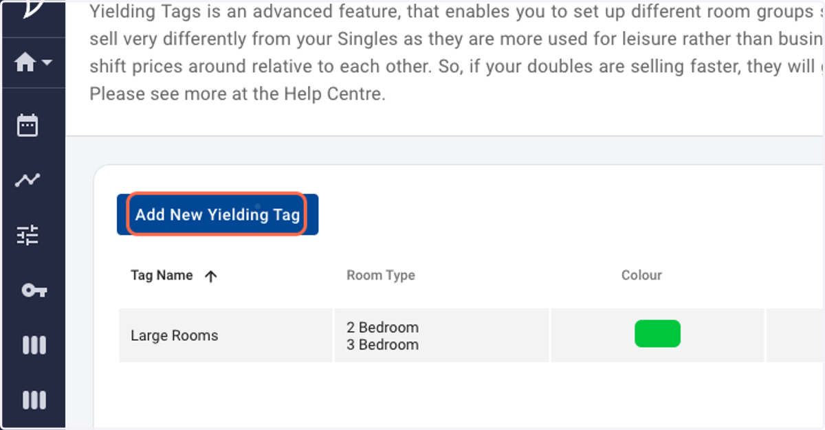 Click on Add New Yielding Tag.