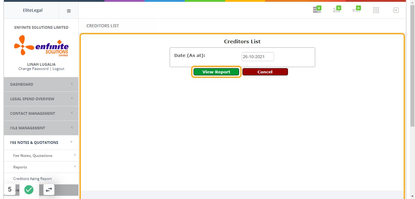 Once done click on the View Report button to access the report