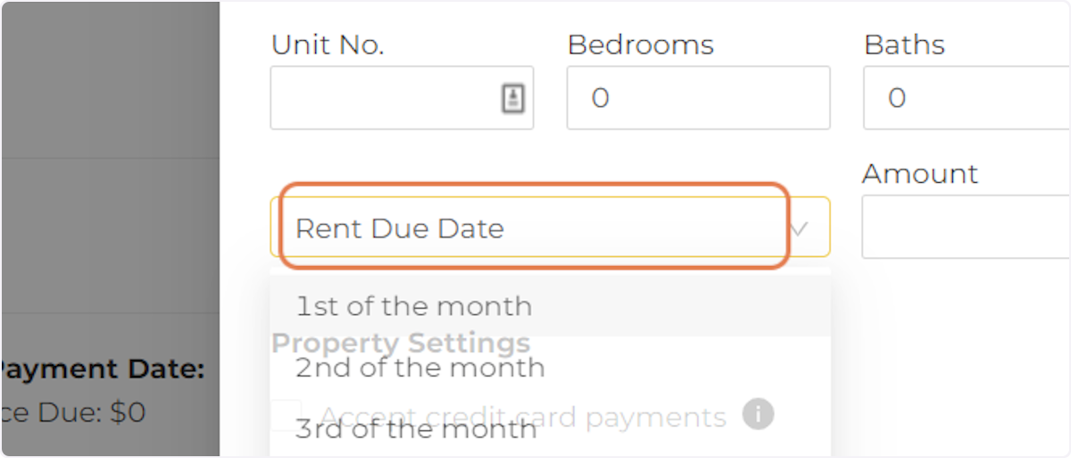 Select a new Rent Due Date.