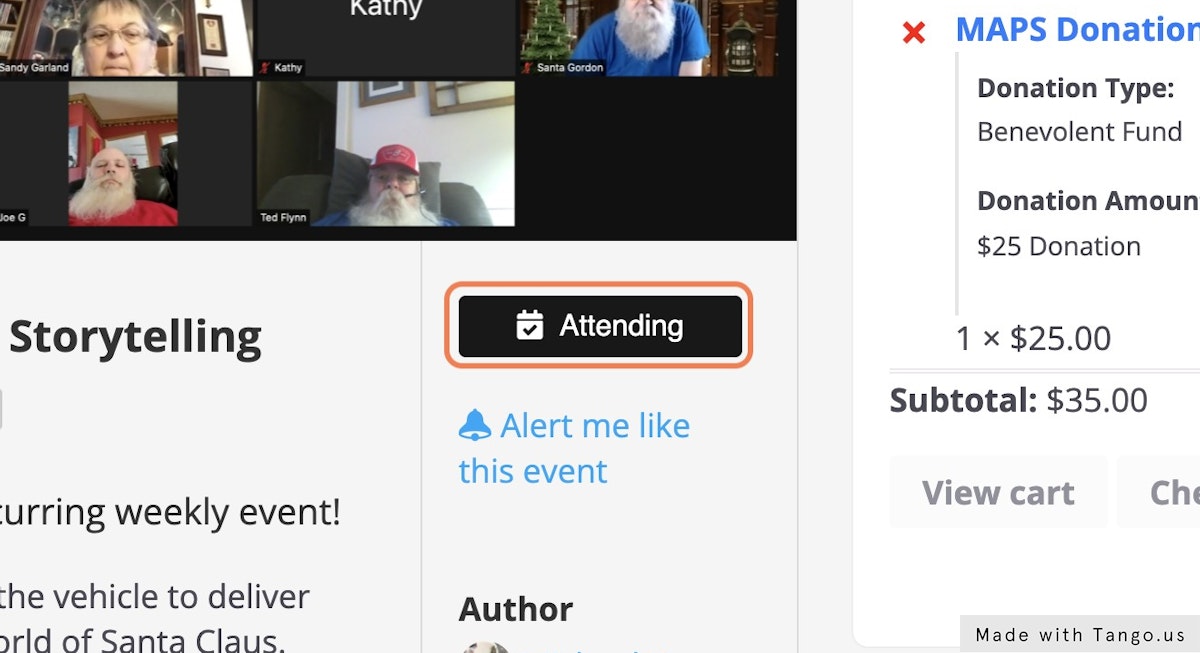 Click on "Attending/:Interested/Not Attending" button